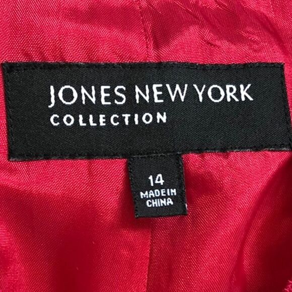 Jones New York Women’s Fuchsia Pink Silk Crop Blazer Size 14 - Picture 6 of 10